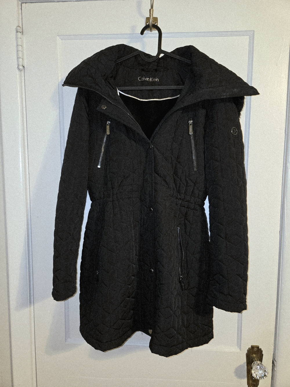 Calvin Klein Women's Black Quilted Coat